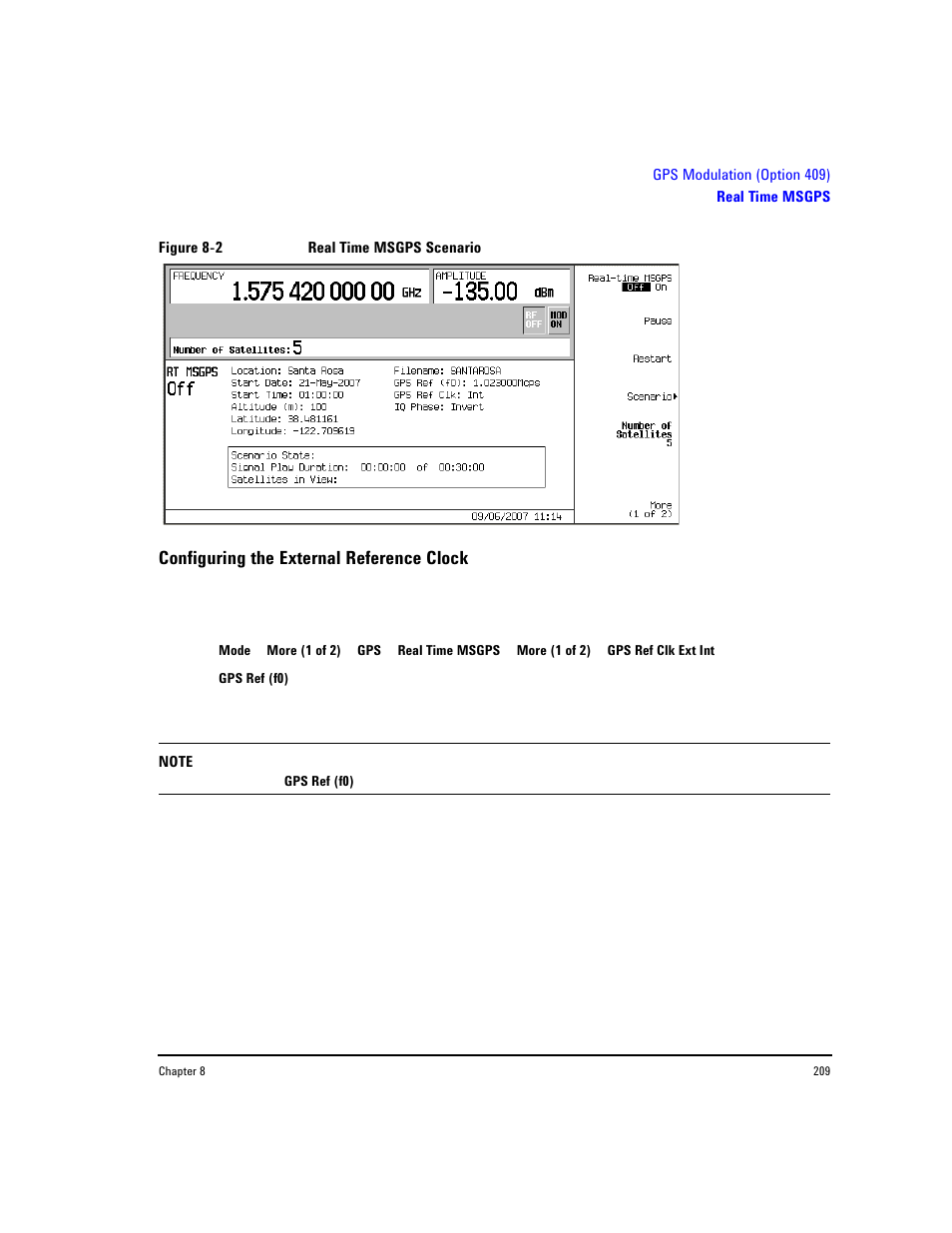 Configuring the external reference clock | Agilent Technologies E8267D PSG User Manual | Page 223 / 318
