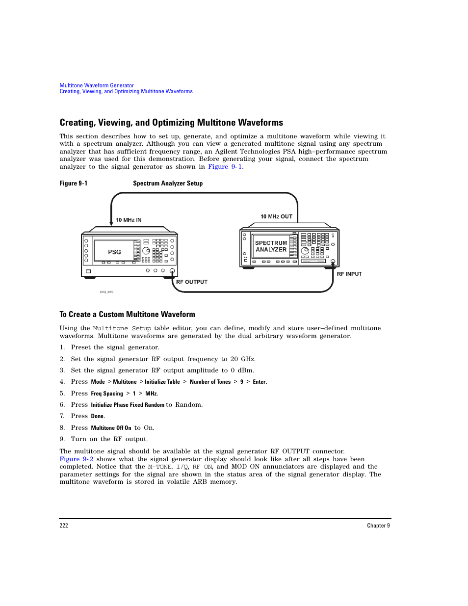 To create a custom multitone waveform | Agilent Technologies E8267D PSG User Manual | Page 236 / 318