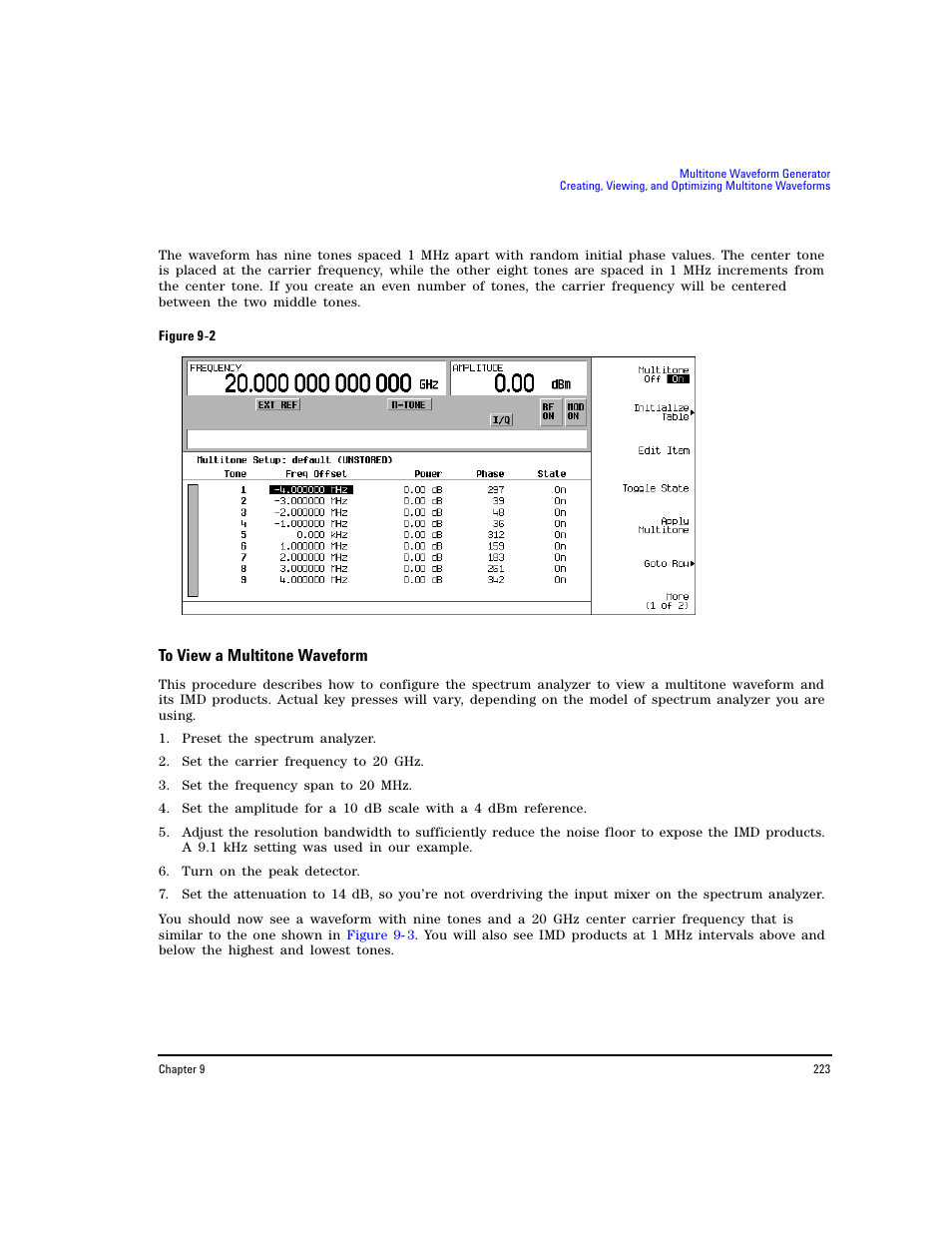 To view a multitone waveform | Agilent Technologies E8267D PSG User Manual | Page 237 / 318