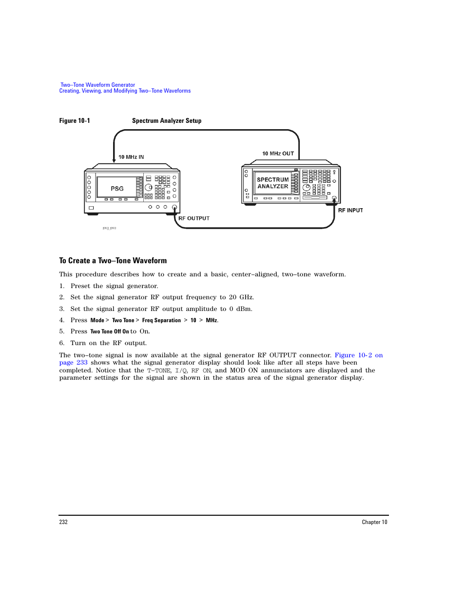 To create a two–tone waveform, Figure 10- 1 | Agilent Technologies E8267D PSG User Manual | Page 246 / 318