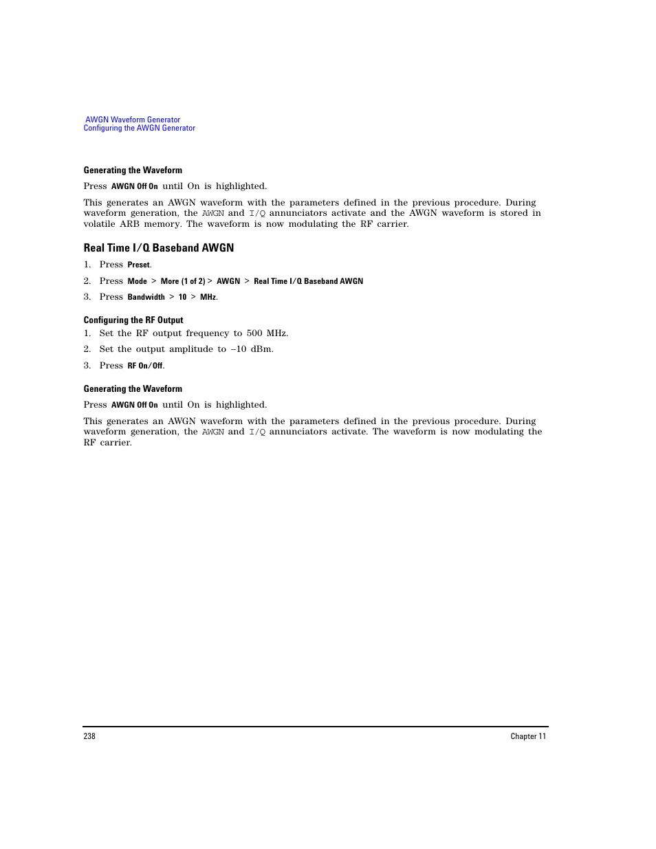 Real time i/q baseband awgn | Agilent Technologies E8267D PSG User Manual | Page 252 / 318