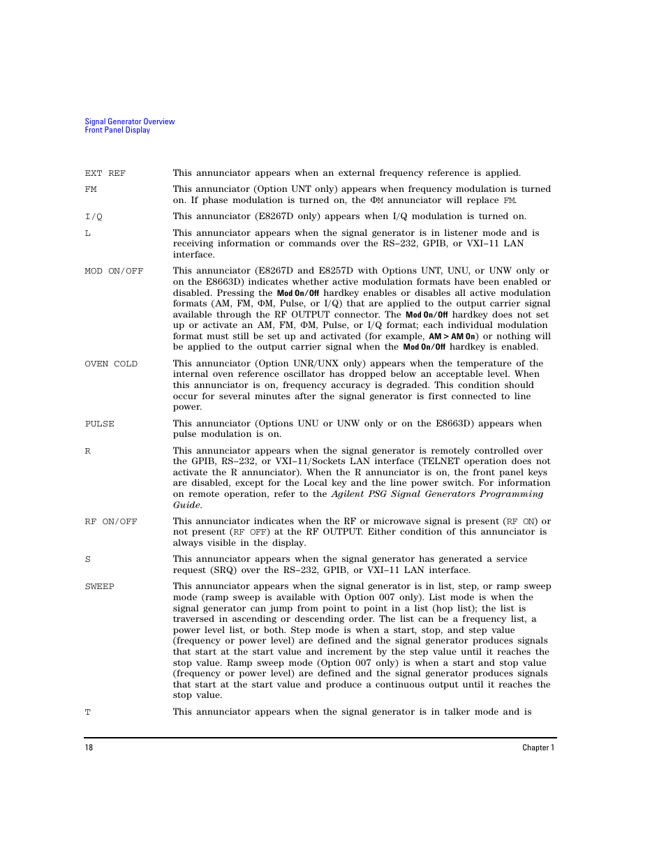 Agilent Technologies E8267D PSG User Manual | Page 32 / 318