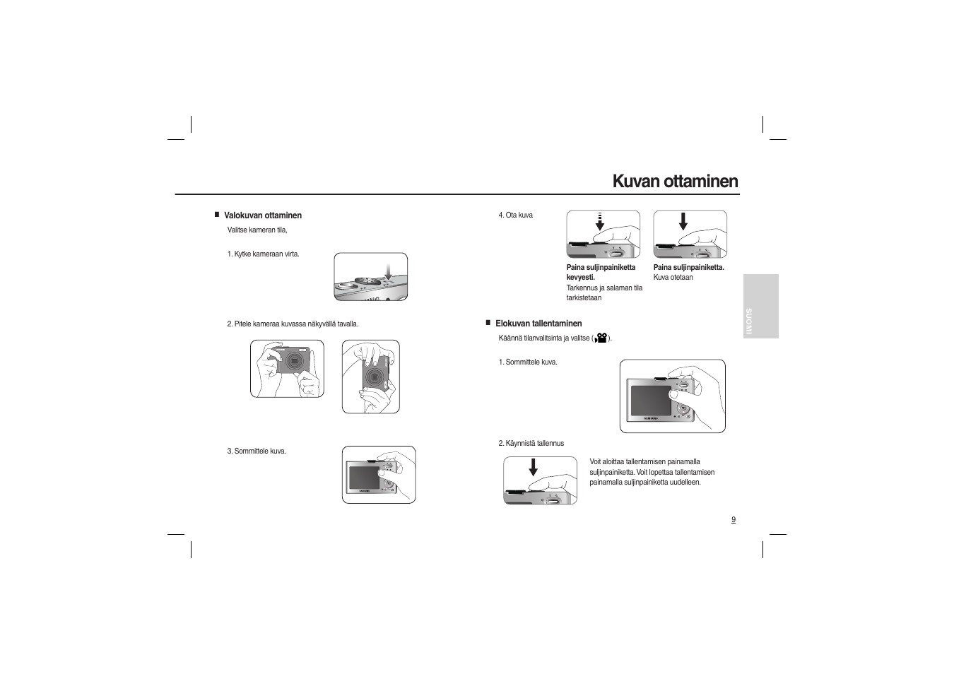 Kuvan ottaminen | Samsung M100 User Manual | Page 42 / 98