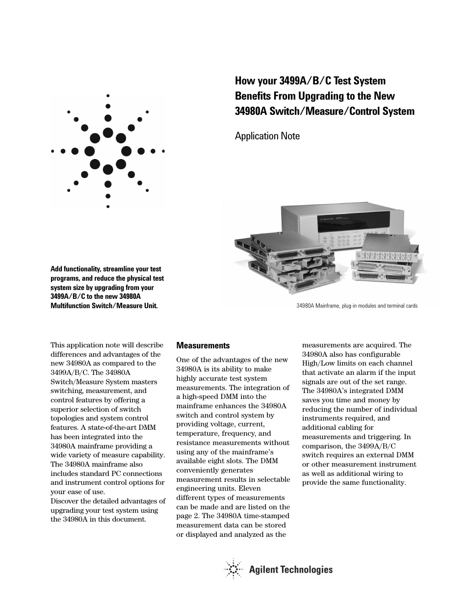 Agilent Technologies 3499A/B/C User Manual | 20 pages