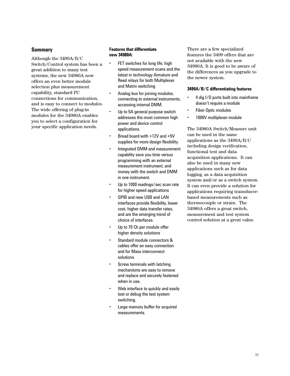 Agilent Technologies 3499A/B/C User Manual | Page 11 / 20