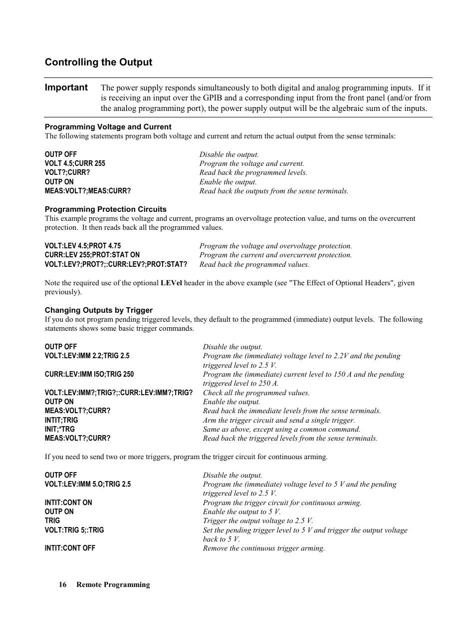 Controlling the output, Controlling output | Agilent Technologies 664xA User Manual | Page 16 / 70