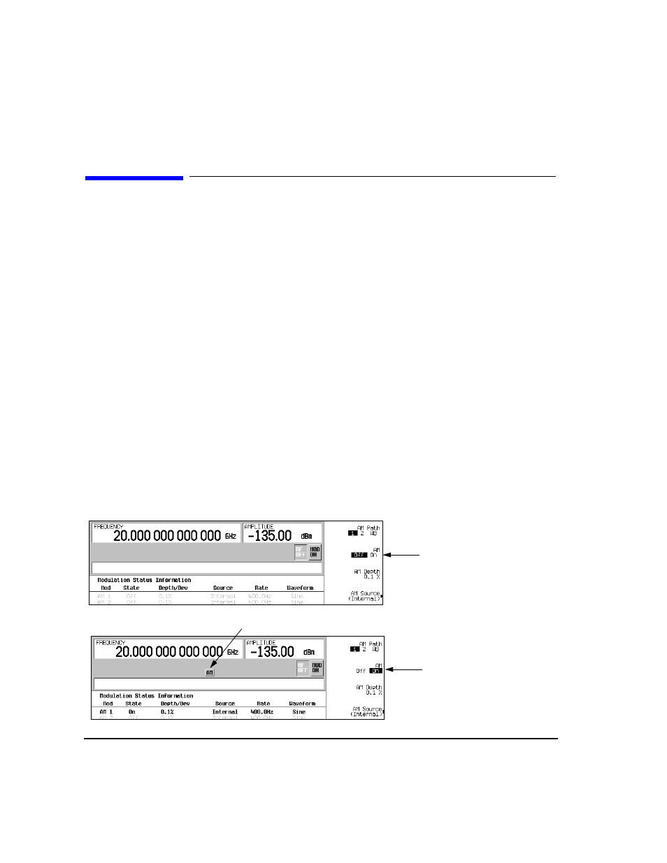 Modulating a signal, Turning on a modulation format | Agilent Technologies E8247C PSG CW User Manual | Page 60 / 220