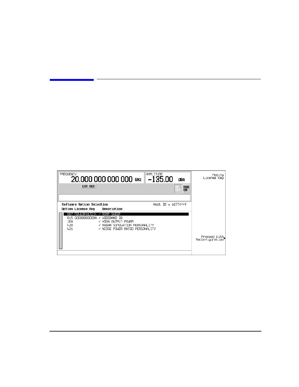 Enabling options, Enabling a software option | Agilent Technologies E8247C PSG CW User Manual | Page 67 / 220