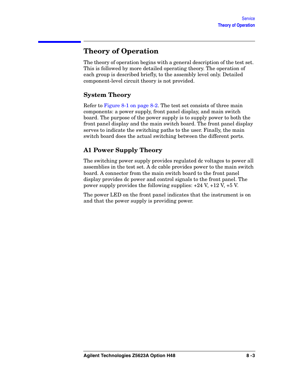 Theory of operation | Agilent Technologies Option H48 Multiport Test Set Z5623A User Manual | Page 125 / 138