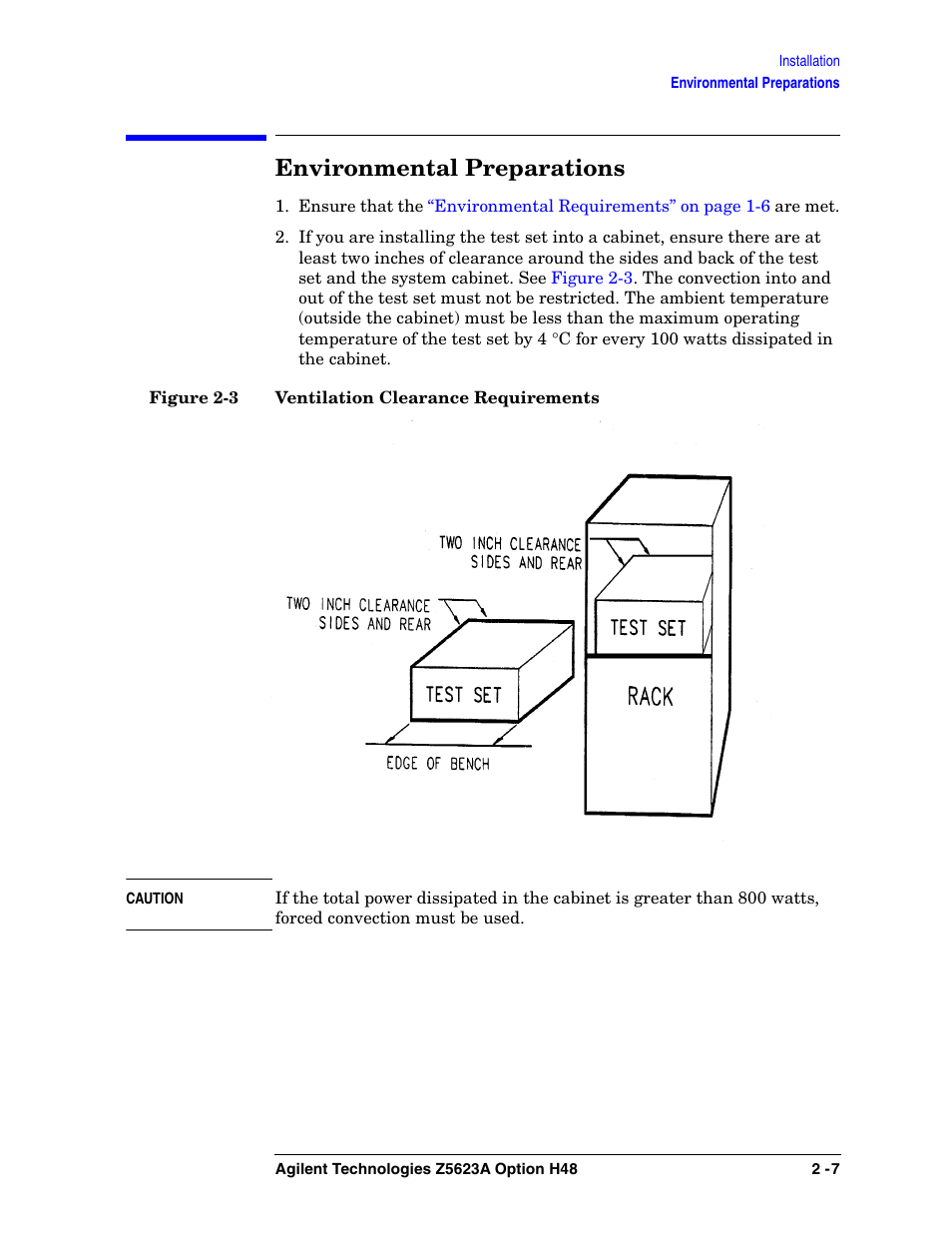 Environmental preparations | Agilent Technologies Option H48 Multiport Test Set Z5623A User Manual | Page 23 / 138