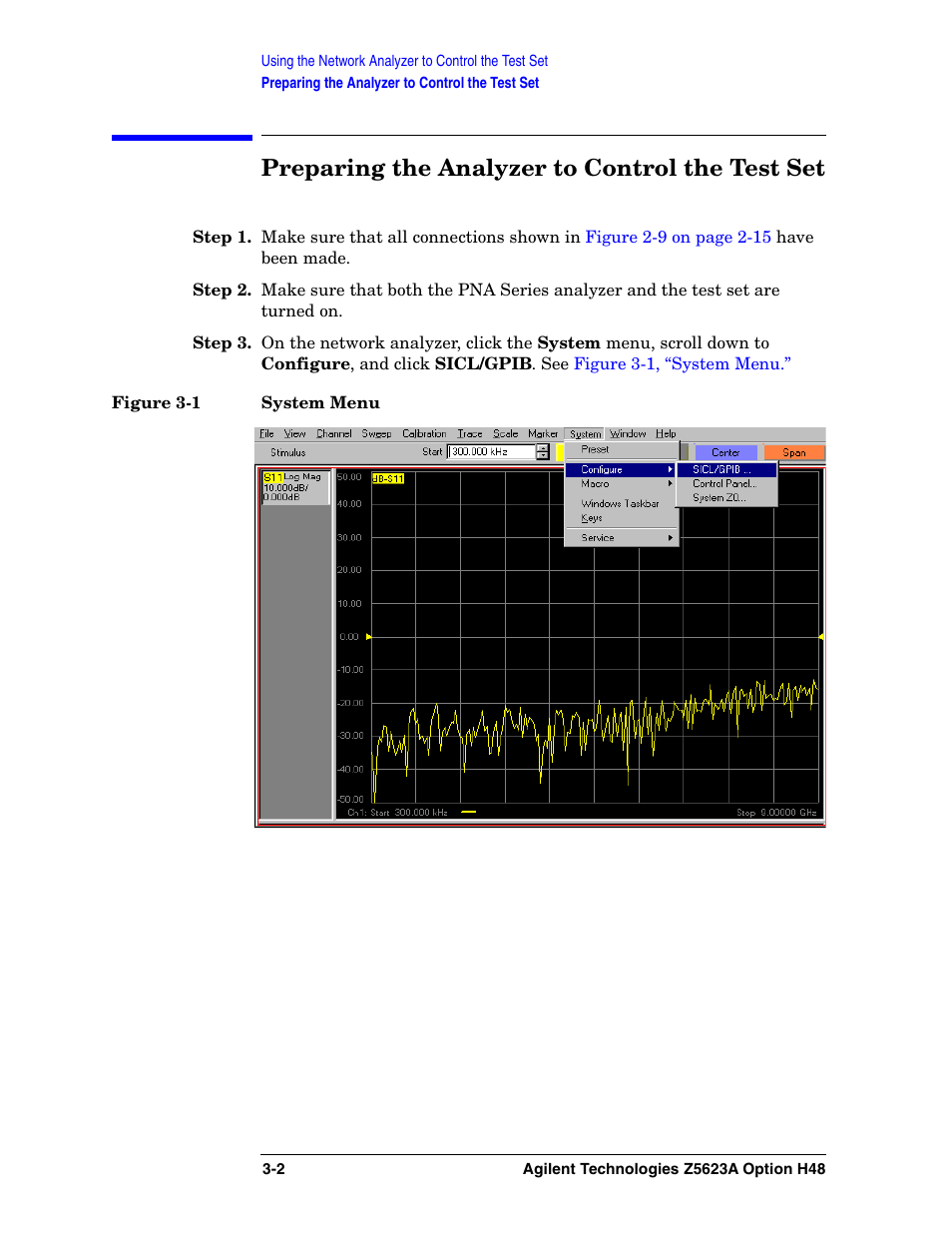 Preparing the analyzer to control the test set | Agilent Technologies Option H48 Multiport Test Set Z5623A User Manual | Page 34 / 138