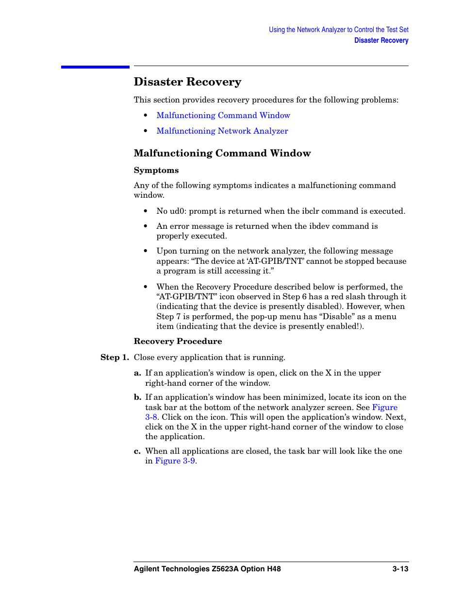 Disaster recovery | Agilent Technologies Option H48 Multiport Test Set Z5623A User Manual | Page 45 / 138