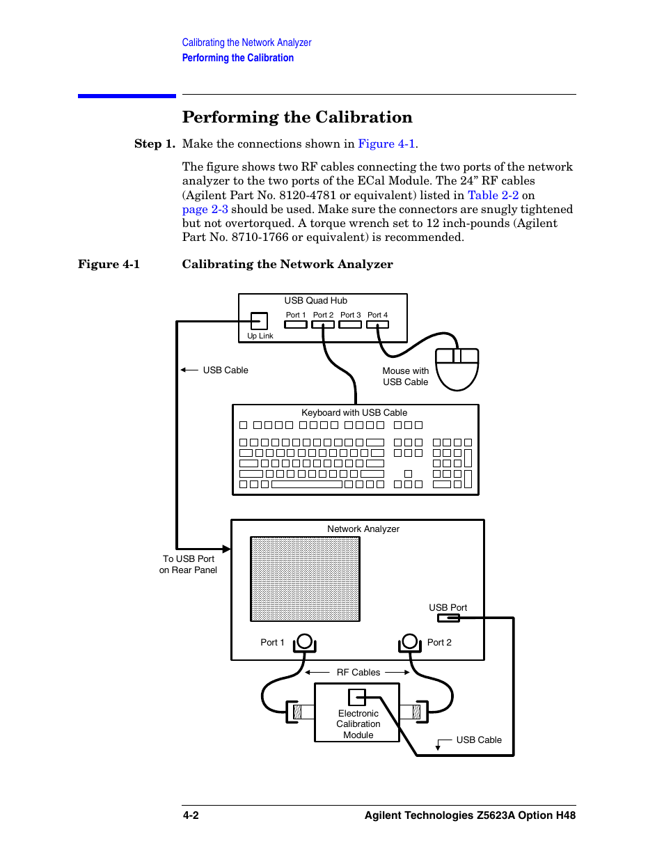 Performing the calibration | Agilent Technologies Option H48 Multiport Test Set Z5623A User Manual | Page 52 / 138