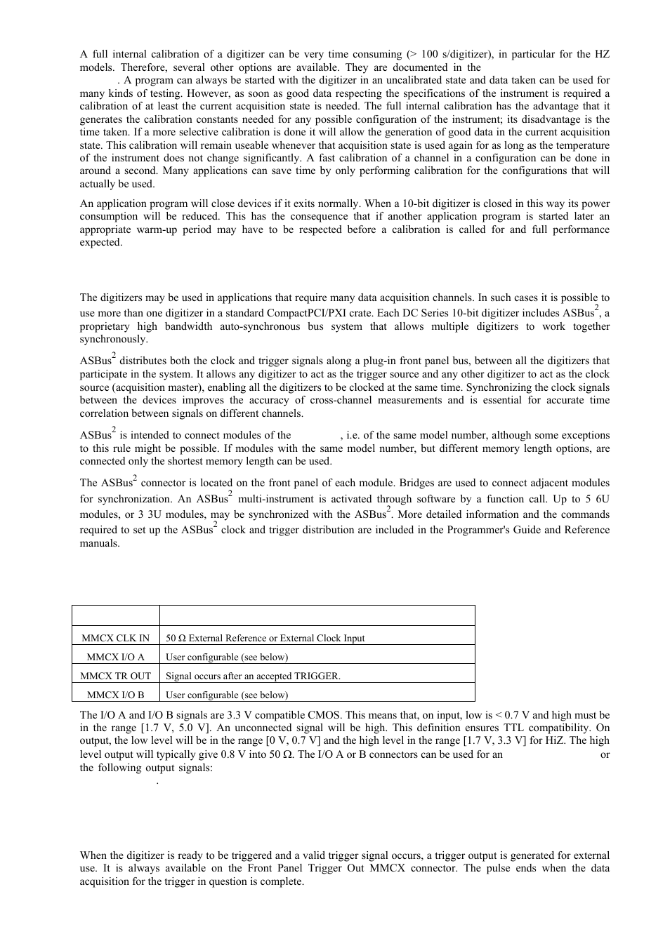 Asbus2, Special front panel inputs and controls, External trigger output | Asbus | Agilent Technologies DC152 User Manual | Page 34 / 55