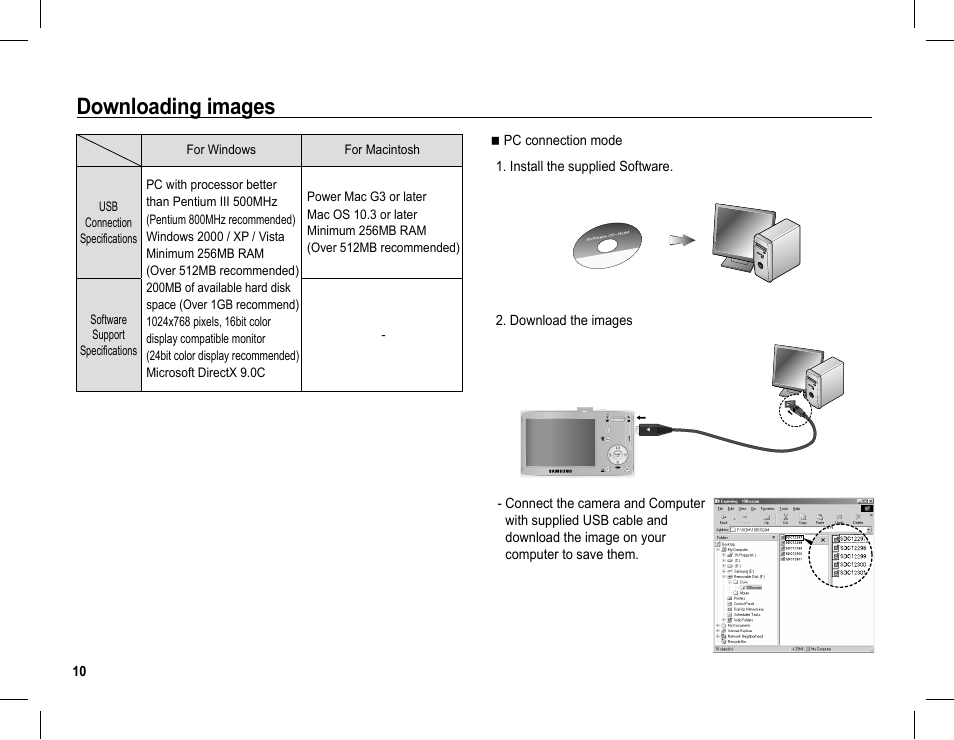 Downloading images | Samsung L201 User Manual | Page 11 / 146