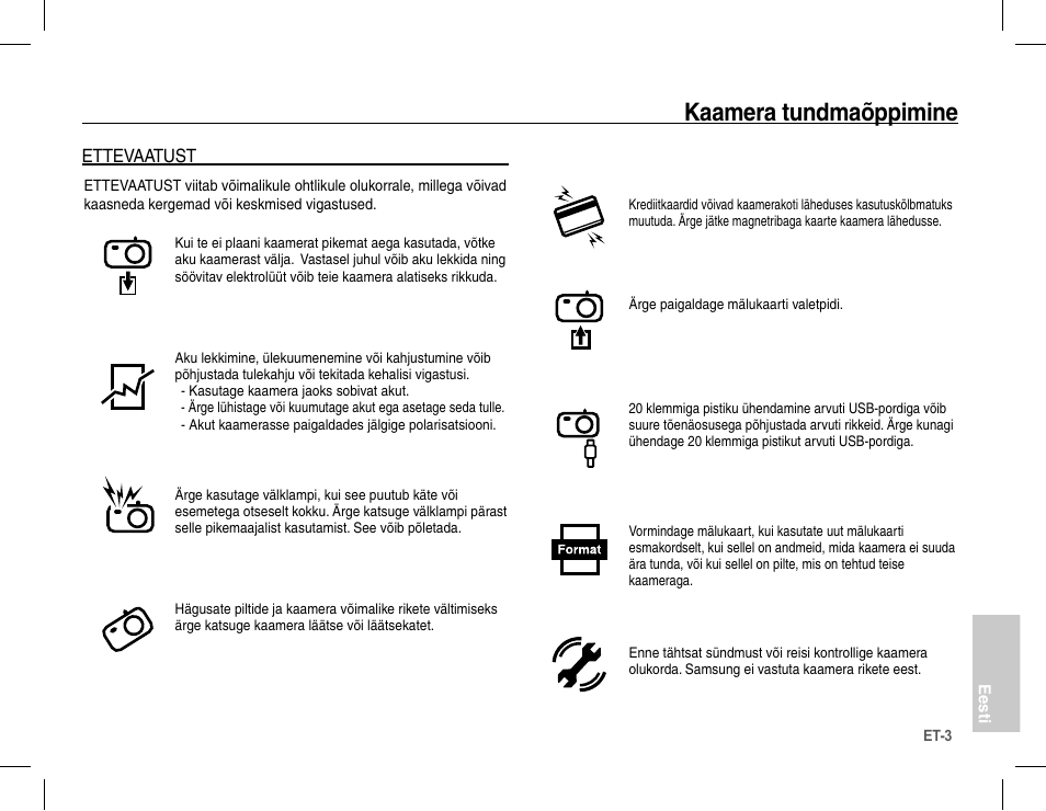 Kaamera tundmaõppimine | Samsung L201 User Manual | Page 132 / 146