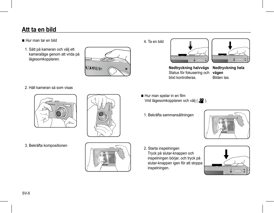 Att ta en bild | Samsung L201 User Manual | Page 57 / 146