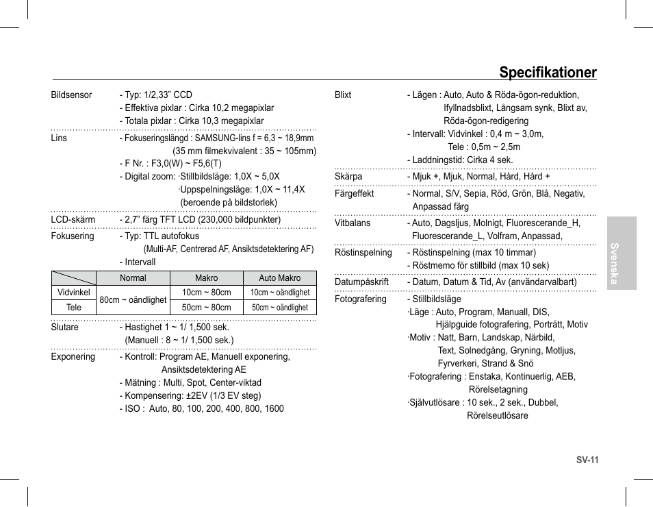 Specifikationer | Samsung L201 User Manual | Page 60 / 146
