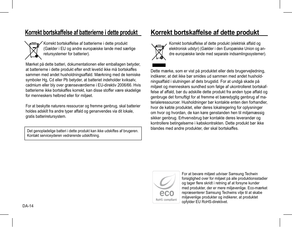 Korrekt bortskaffelse af dette produkt | Samsung L201 User Manual | Page 79 / 146