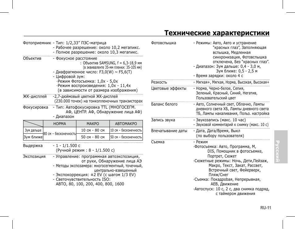 Технические характеристики | Samsung L201 User Manual | Page 92 / 146