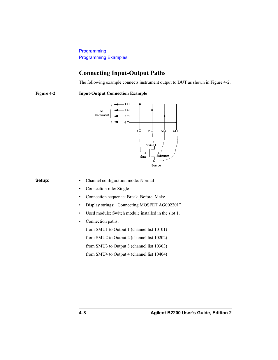 Connecting input-output paths, Connecting input-output paths -8 | Agilent Technologies B2201A User Manual | Page 106 / 234