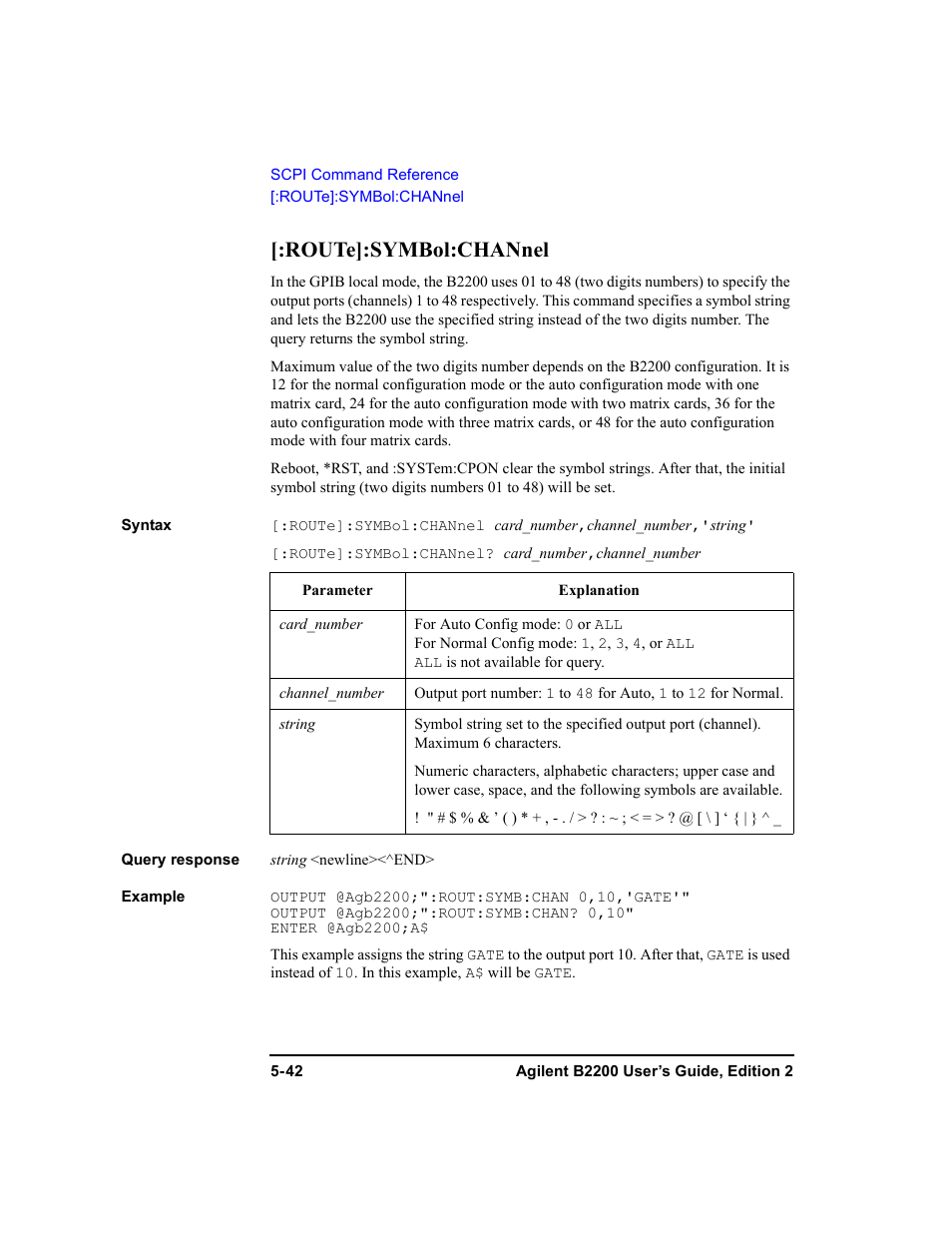 Route]:symbol:channel, Route]:symbol:channel -42 | Agilent Technologies B2201A User Manual | Page 168 / 234