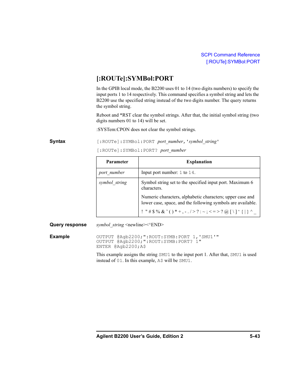 Route]:symbol:port, Route]:symbol:port -43 | Agilent Technologies B2201A User Manual | Page 169 / 234
