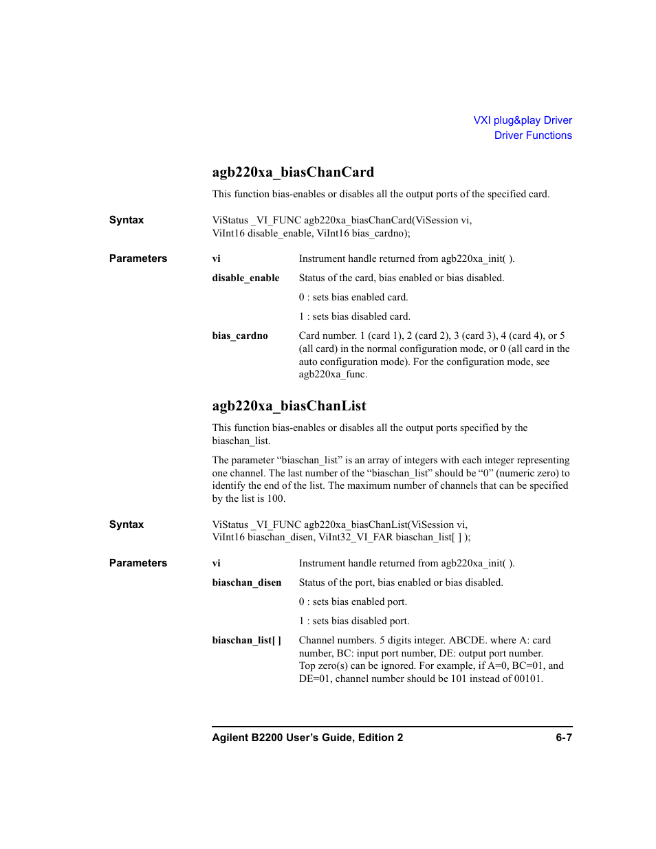 Agb220xa_biaschancard, Agb220xa_biaschanlist, Agb220xa_biaschancard -7 agb220xa_biaschanlist -7 | Agilent Technologies B2201A User Manual | Page 193 / 234