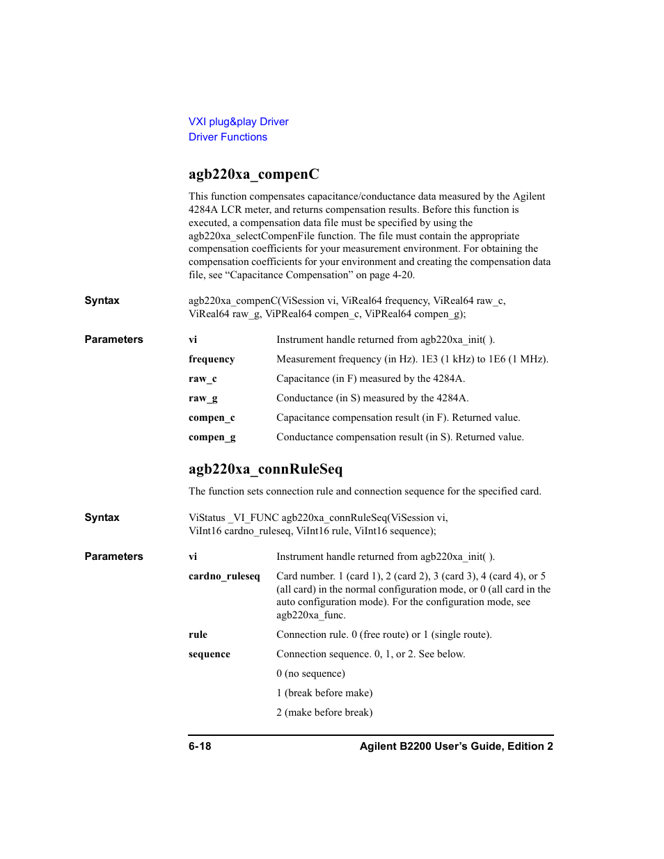 Agb220xa_compenc, Agb220xa_connruleseq, Agb220xa_compenc -18 agb220xa_connruleseq -18 | Agb220xa_compenc fun | Agilent Technologies B2201A User Manual | Page 204 / 234