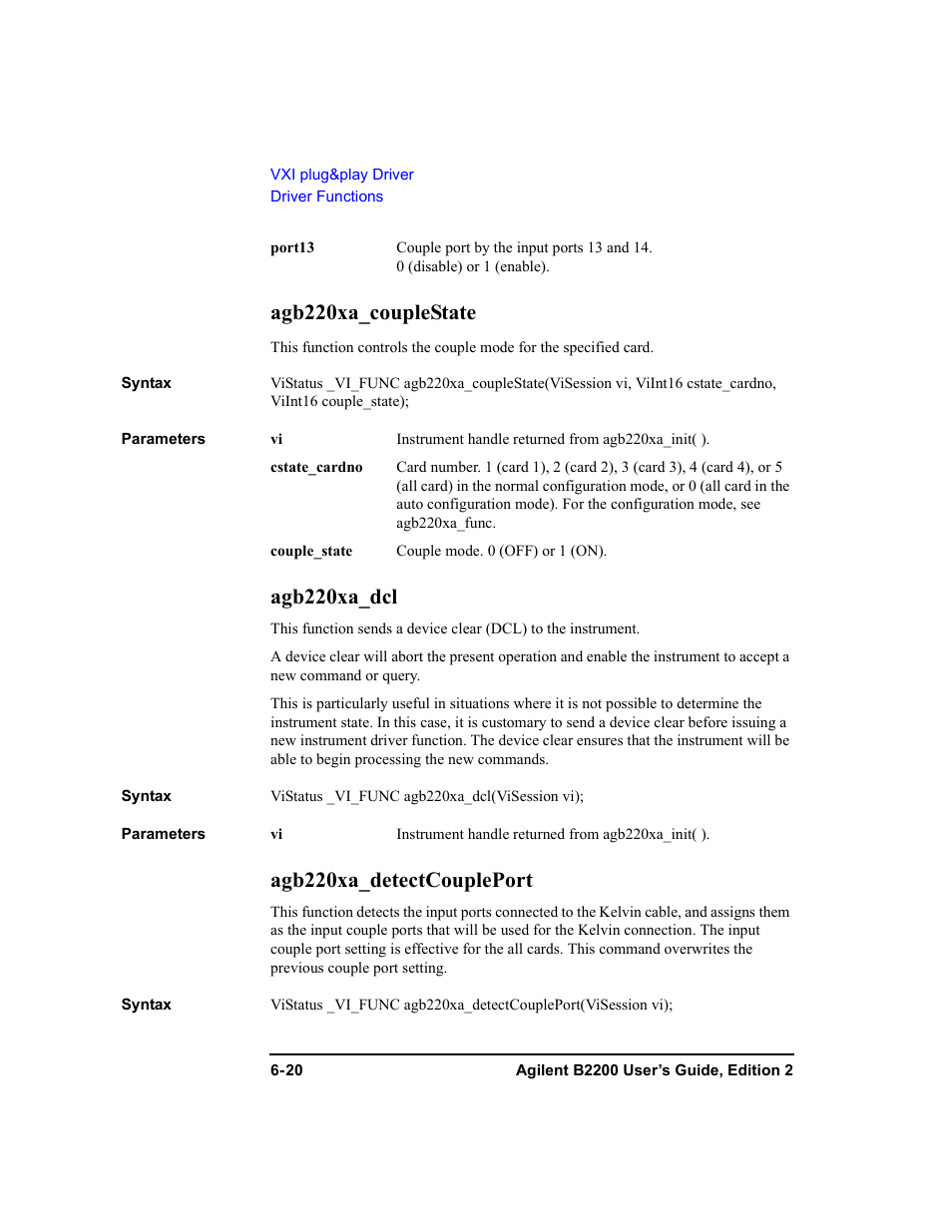 Agb220xa_couplestate, Agb220xa_dcl, Agb220xa_detectcoupleport | Agilent Technologies B2201A User Manual | Page 206 / 234