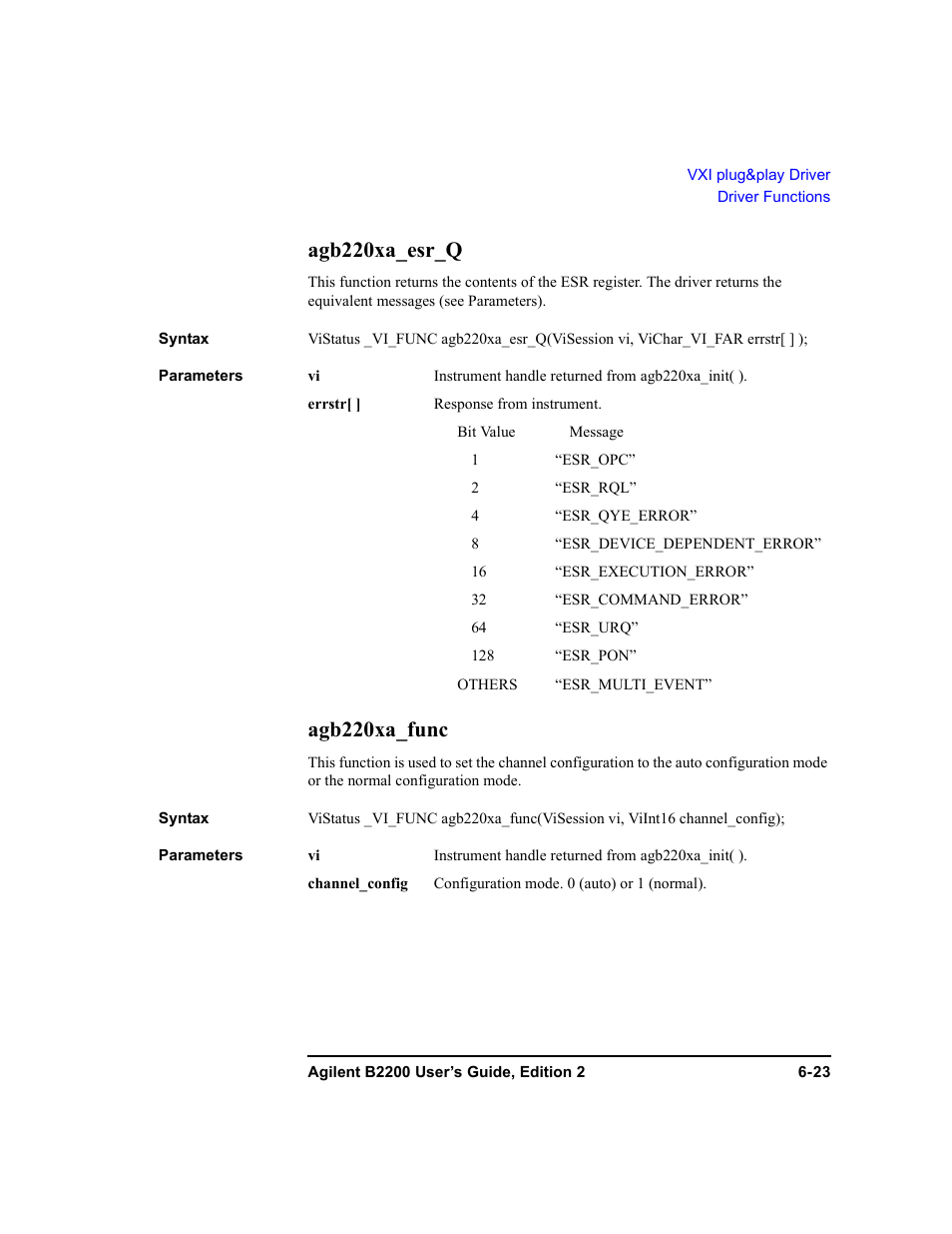 Agb220xa_esr_q, Agb220xa_func, Agb220xa_esr_q -23 agb220xa_func -23 | Agilent Technologies B2201A User Manual | Page 209 / 234