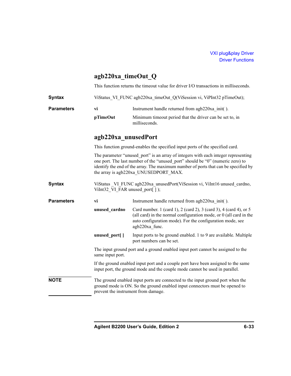 Agb220xa_timeout_q, Agb220xa_unusedport, Agb220xa_timeout_q -33 agb220xa_unusedport -33 | Agilent Technologies B2201A User Manual | Page 219 / 234