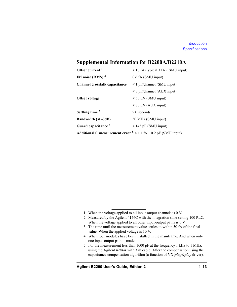 Supplemental information for b2200a/b2210a, Supplemental information for b2200a/b2210a -13 | Agilent Technologies B2201A User Manual | Page 29 / 234