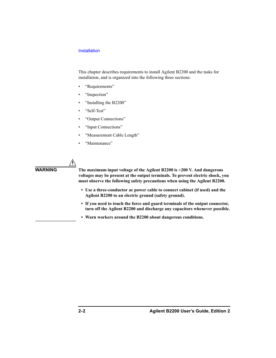 Agilent Technologies B2201A User Manual | Page 36 / 234