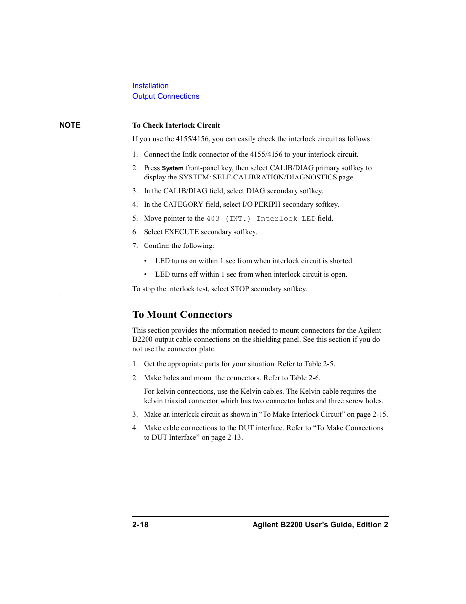 To mount connectors, To mount connectors -18 | Agilent Technologies B2201A User Manual | Page 52 / 234