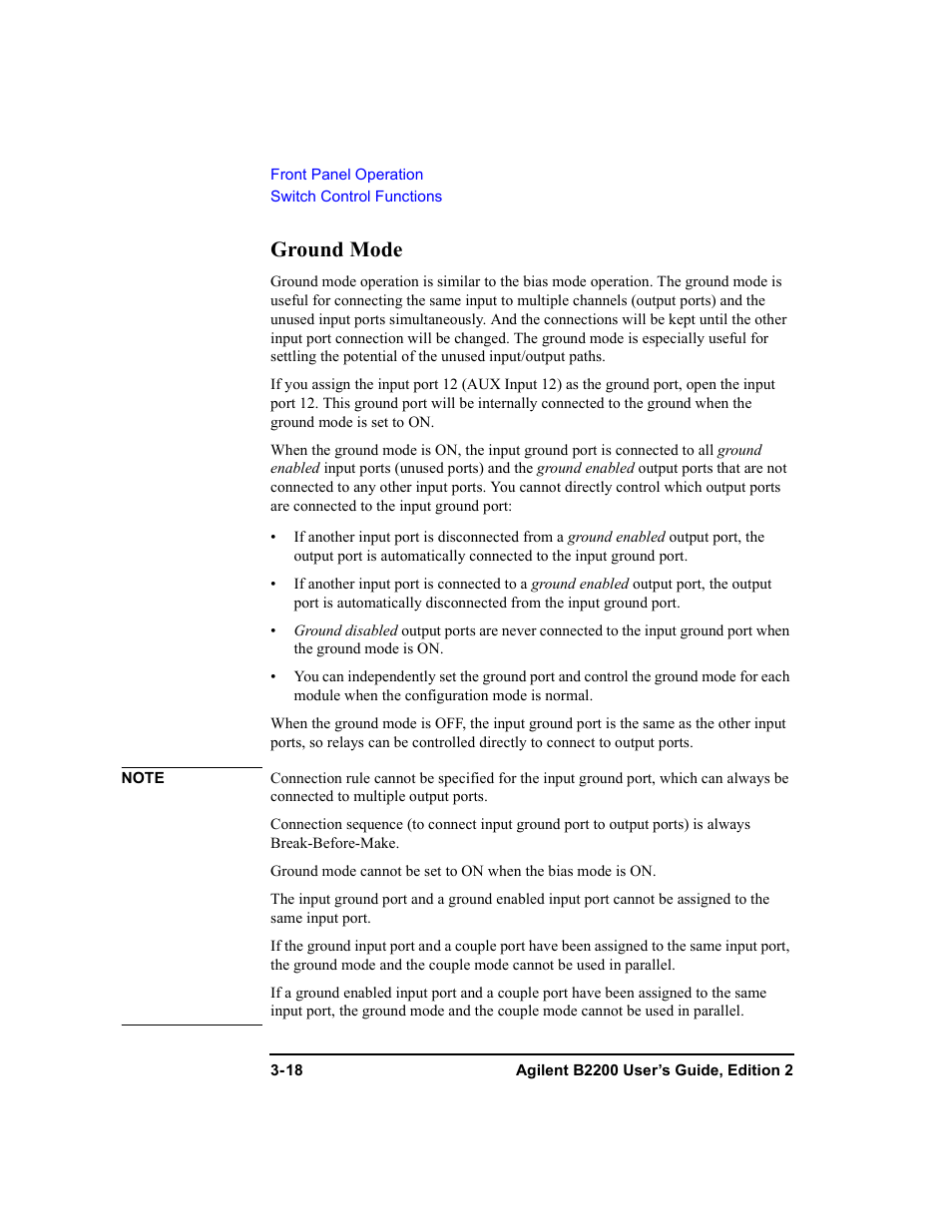 Ground mode, Ground mode -18 | Agilent Technologies B2201A User Manual | Page 78 / 234