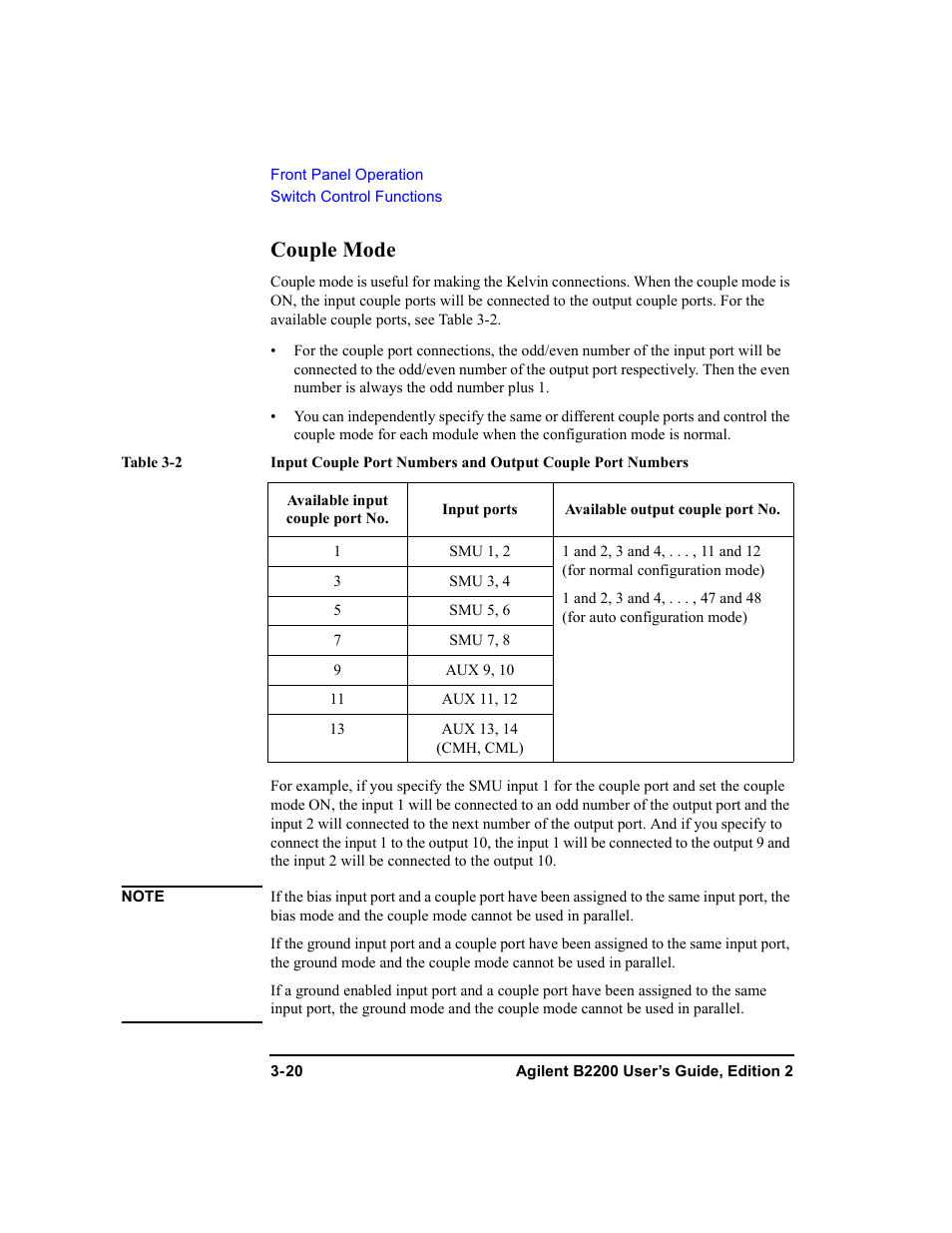 Couple mode, Couple mode -20 | Agilent Technologies B2201A User Manual | Page 80 / 234