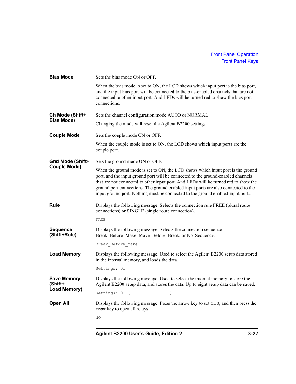 Agilent Technologies B2201A User Manual | Page 87 / 234