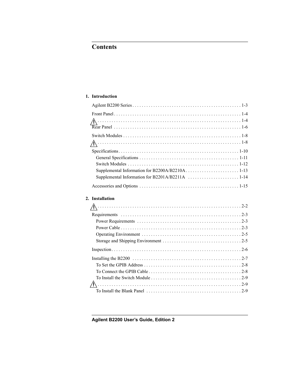 Agilent Technologies B2201A User Manual | Page 9 / 234