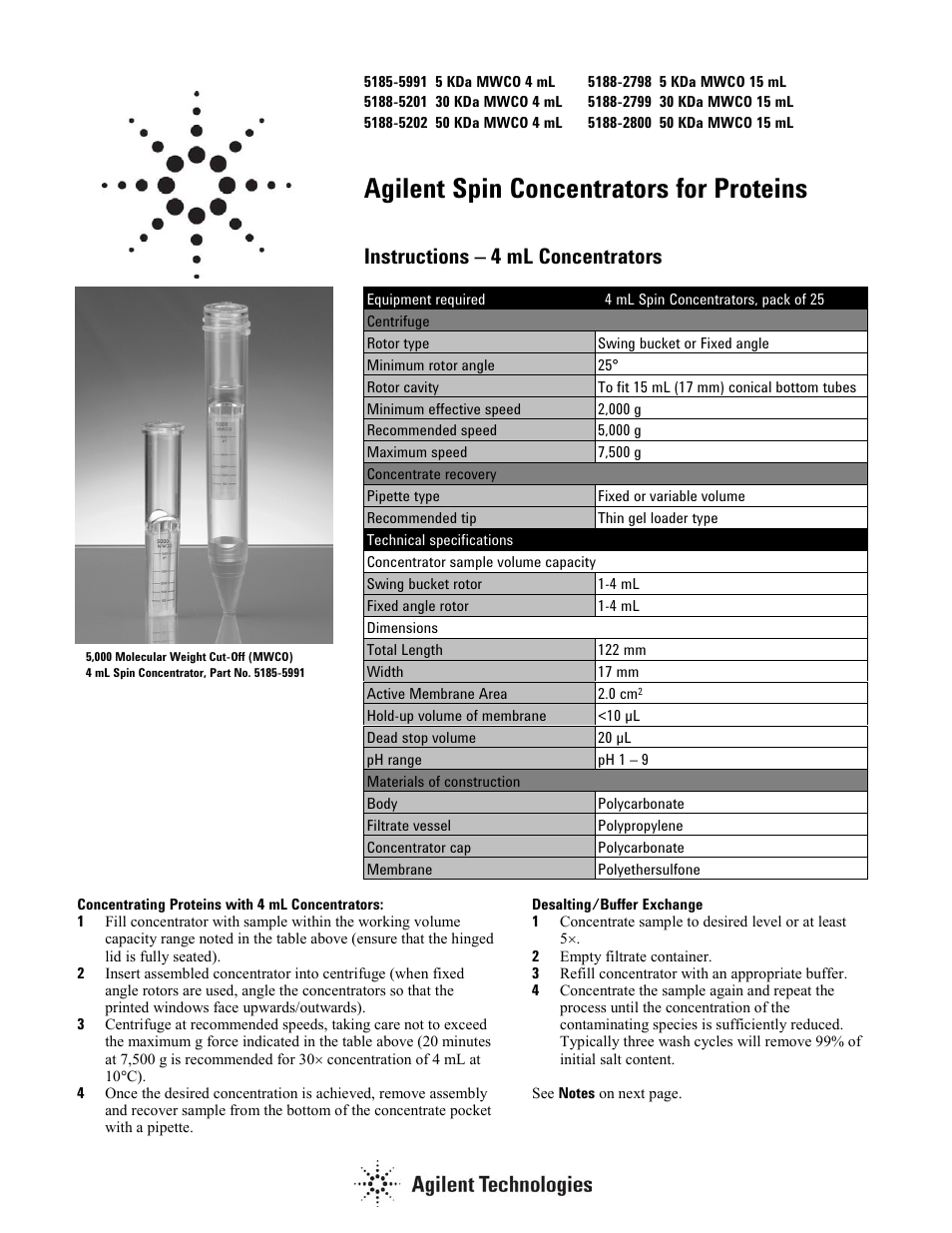 Agilent Technologies 5185-5991 User Manual | 2 pages