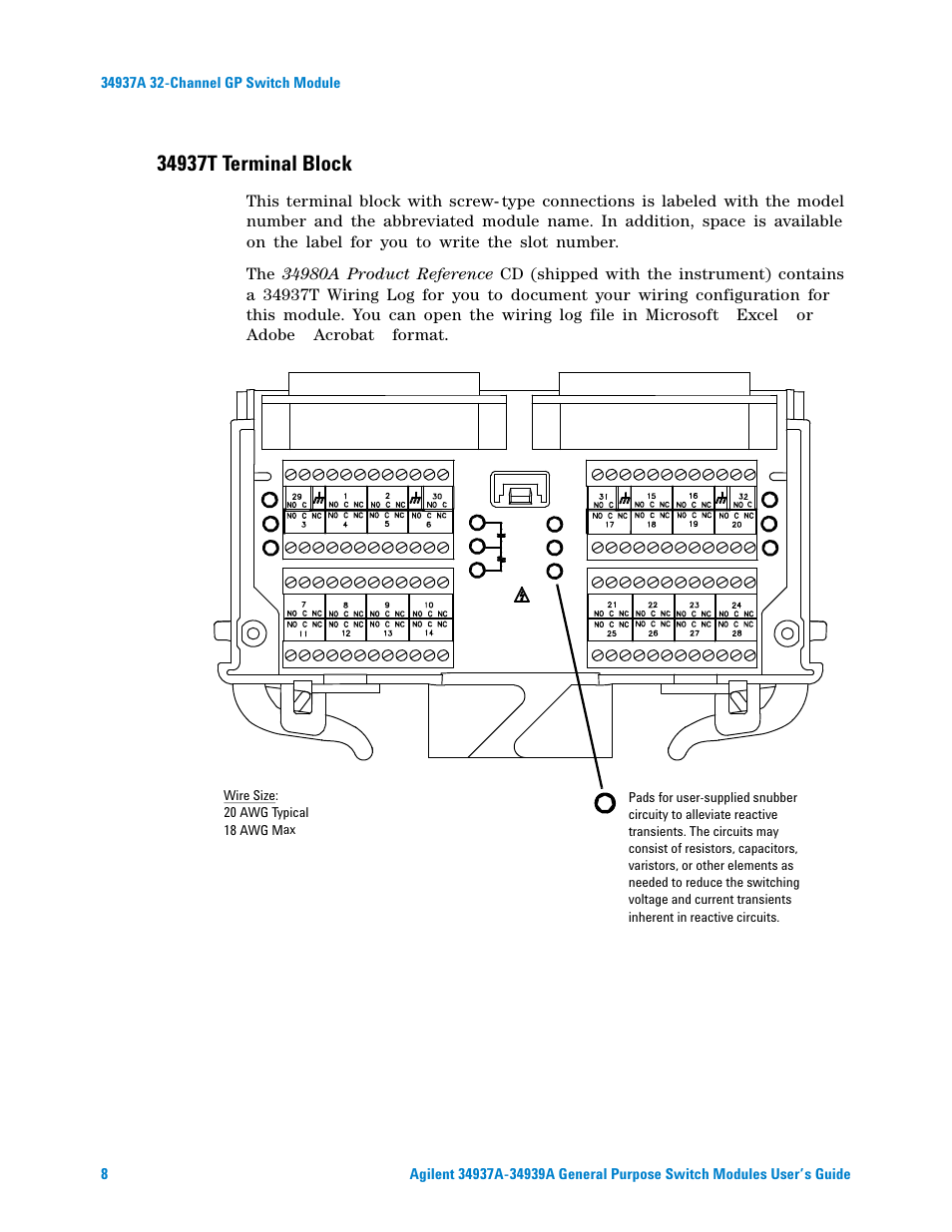 34937t terminal block | Agilent Technologies 34939A User Manual | Page 14 / 24