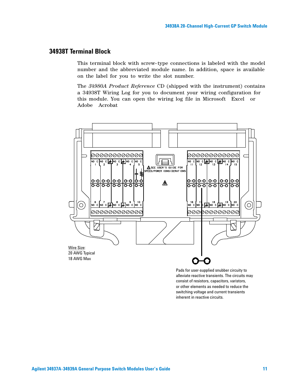 34938t terminal block | Agilent Technologies 34939A User Manual | Page 17 / 24
