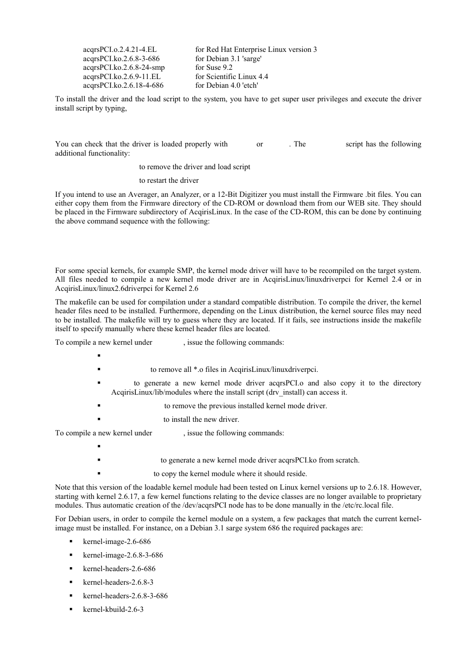 Kernel mode driver compilation | Agilent Technologies DP211 User Manual | Page 22 / 66