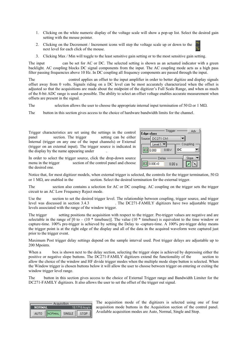 Trigger, Acquisition mode | Agilent Technologies DP211 User Manual | Page 45 / 66