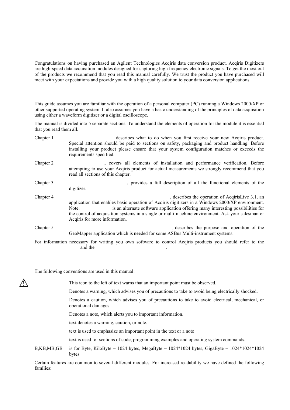 Out of the box, Message to the user, Using this manual | Conventions used in this manual | Agilent Technologies DP211 User Manual | Page 5 / 66