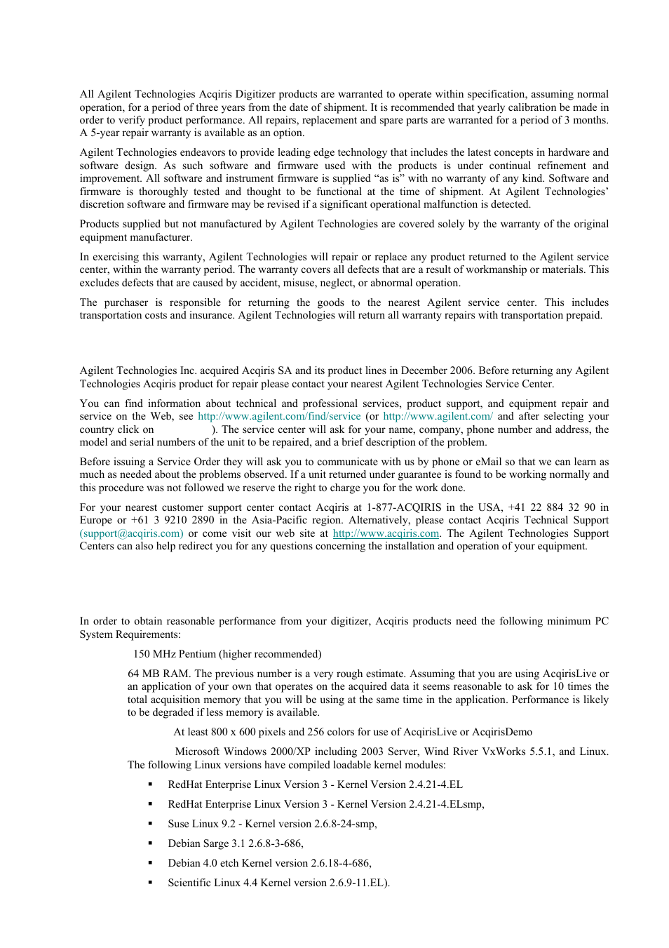 Warranty, System requirements | Agilent Technologies DP211 User Manual | Page 7 / 66