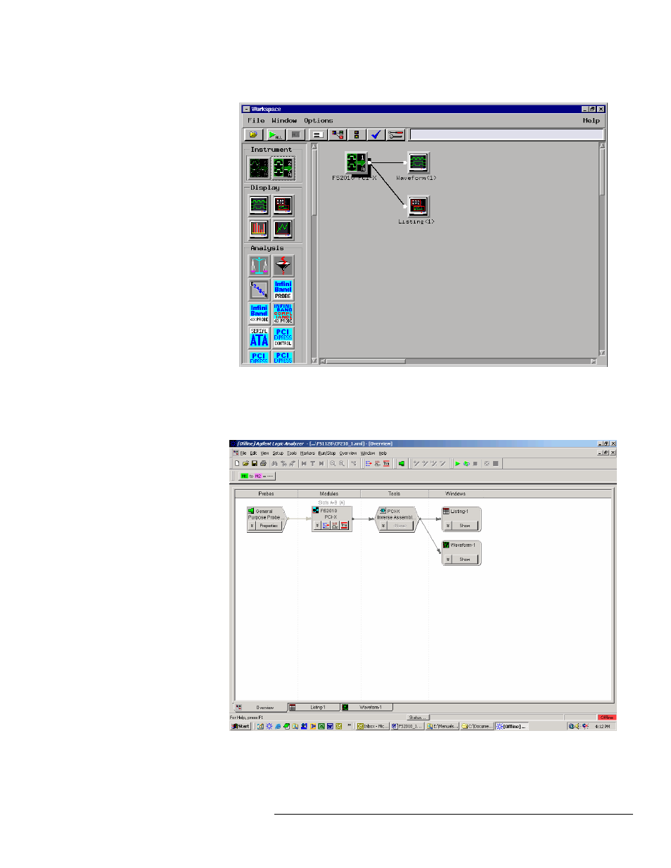 Configuring the workspace for pci-x analysis | Agilent Technologies FS2010 User Manual | Page 22 / 36