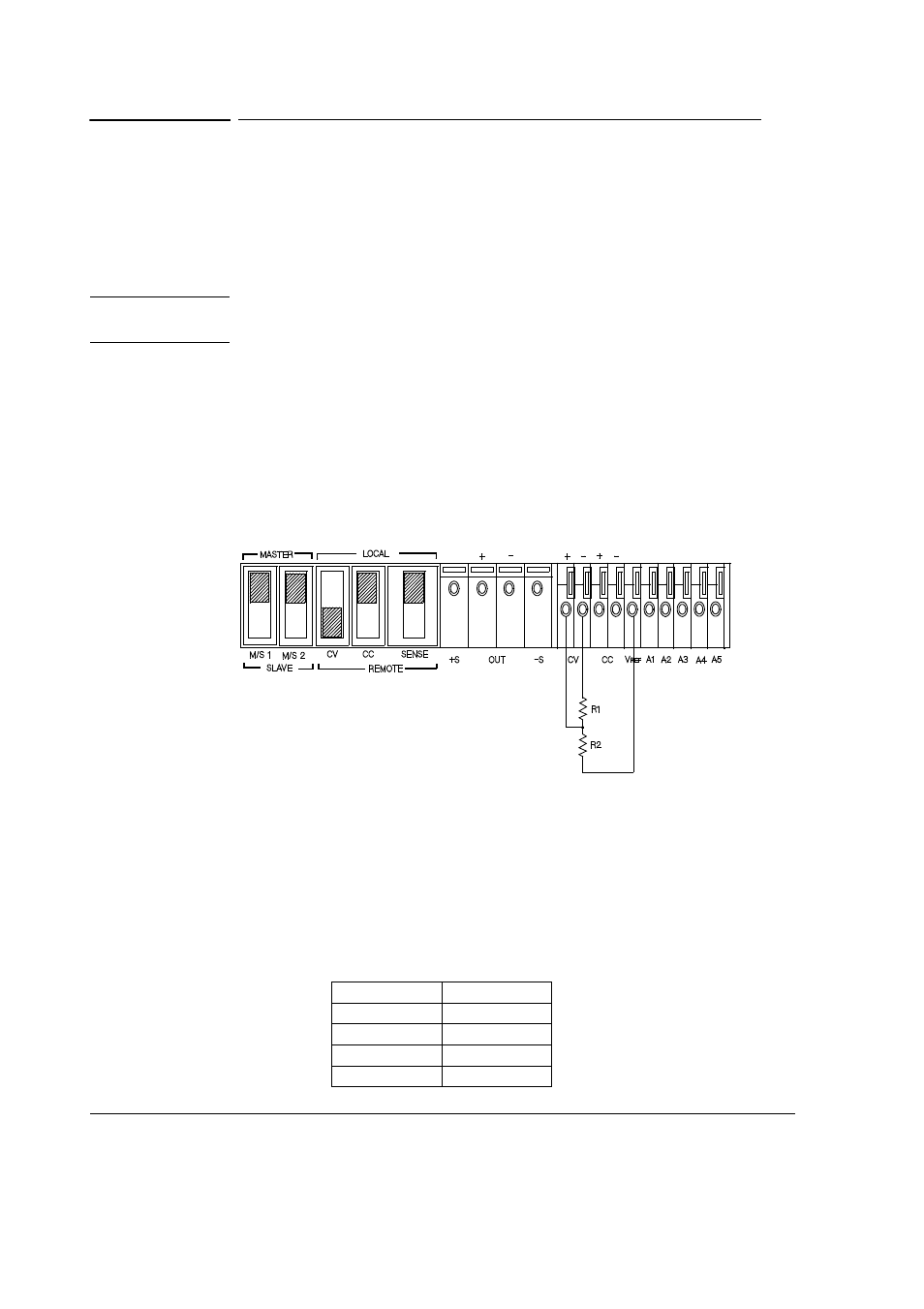 Remote resistor programming connections, Remote resistor programming, constant voltage | Agilent Technologies E3614A User Manual | Page 44 / 47