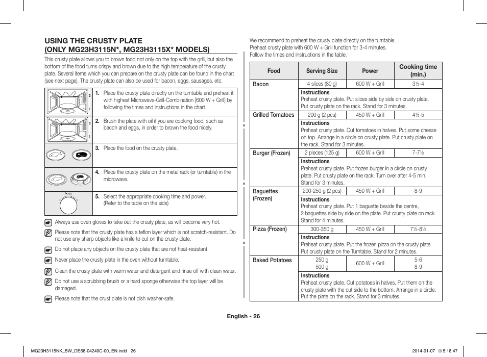 Samsung MG23H3115NW User Manual | Page 26 / 42