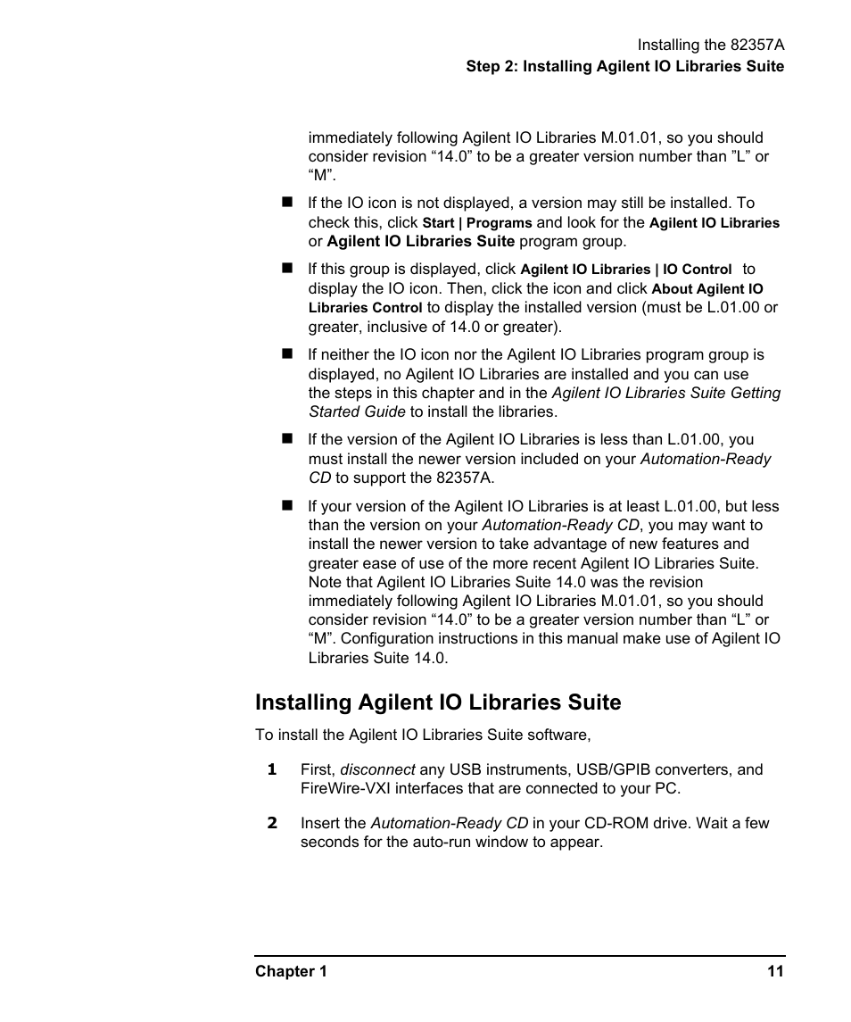 Installing agilent io libraries suite | Agilent Technologies USB/GPIB Interface Converter 82357A User Manual | Page 11 / 70